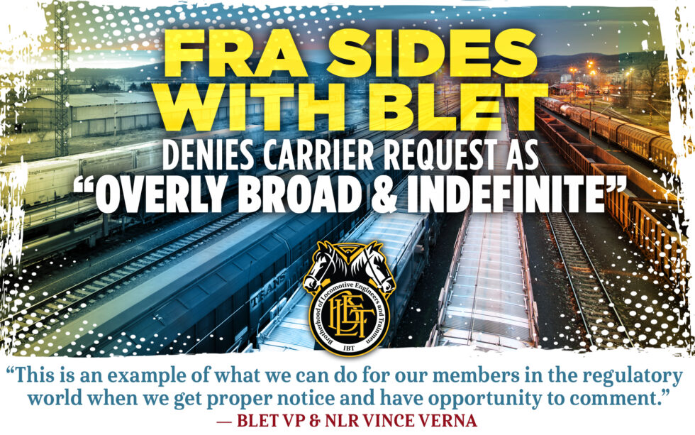 FRA backs BLET, denies carriers’ backdoor effort to waive PTC safety ...